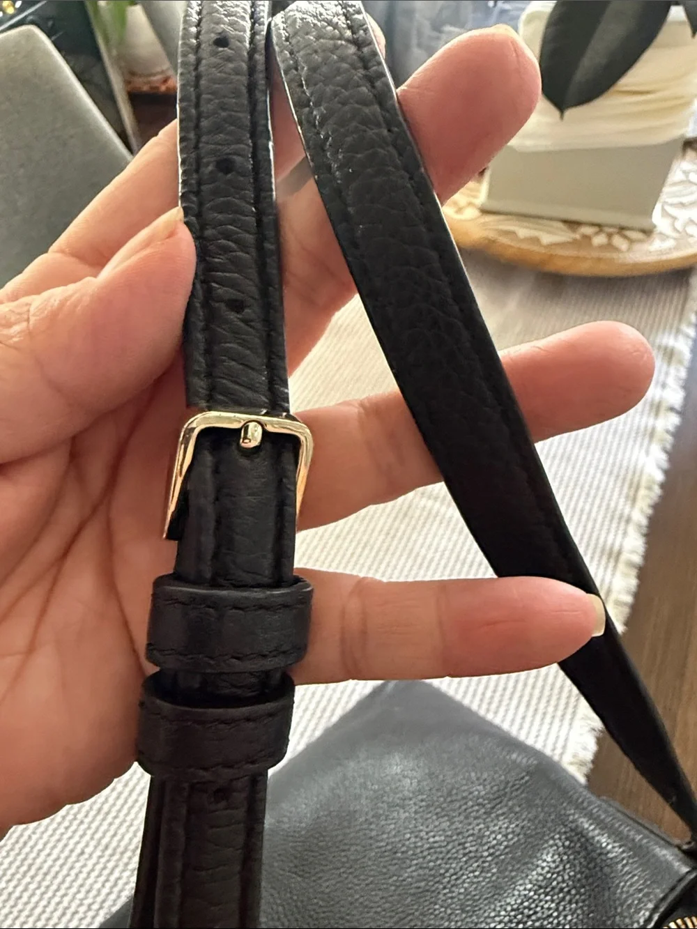 kate spade Black Pebbled Leather Tassel Crossbody Bag